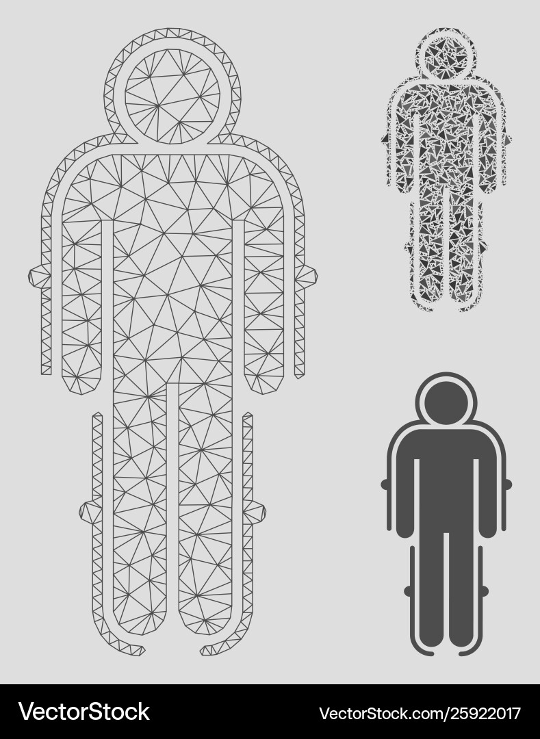 Exoskeleton skafandr mesh network model Exoskeleton skafandr mesh network model vector image