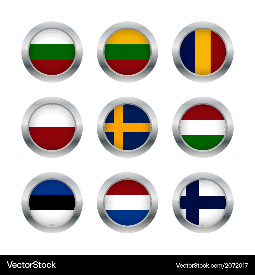 Flag Button Collection vector image