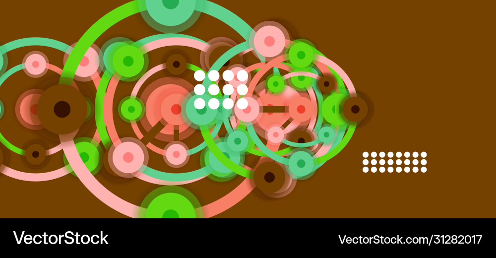 Flat style geometric abstract background round Vector Image