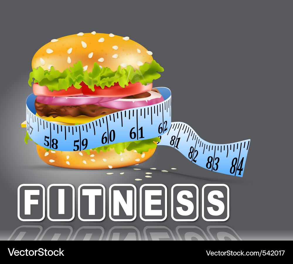 Hamburger with Measuring Tape Vector Image