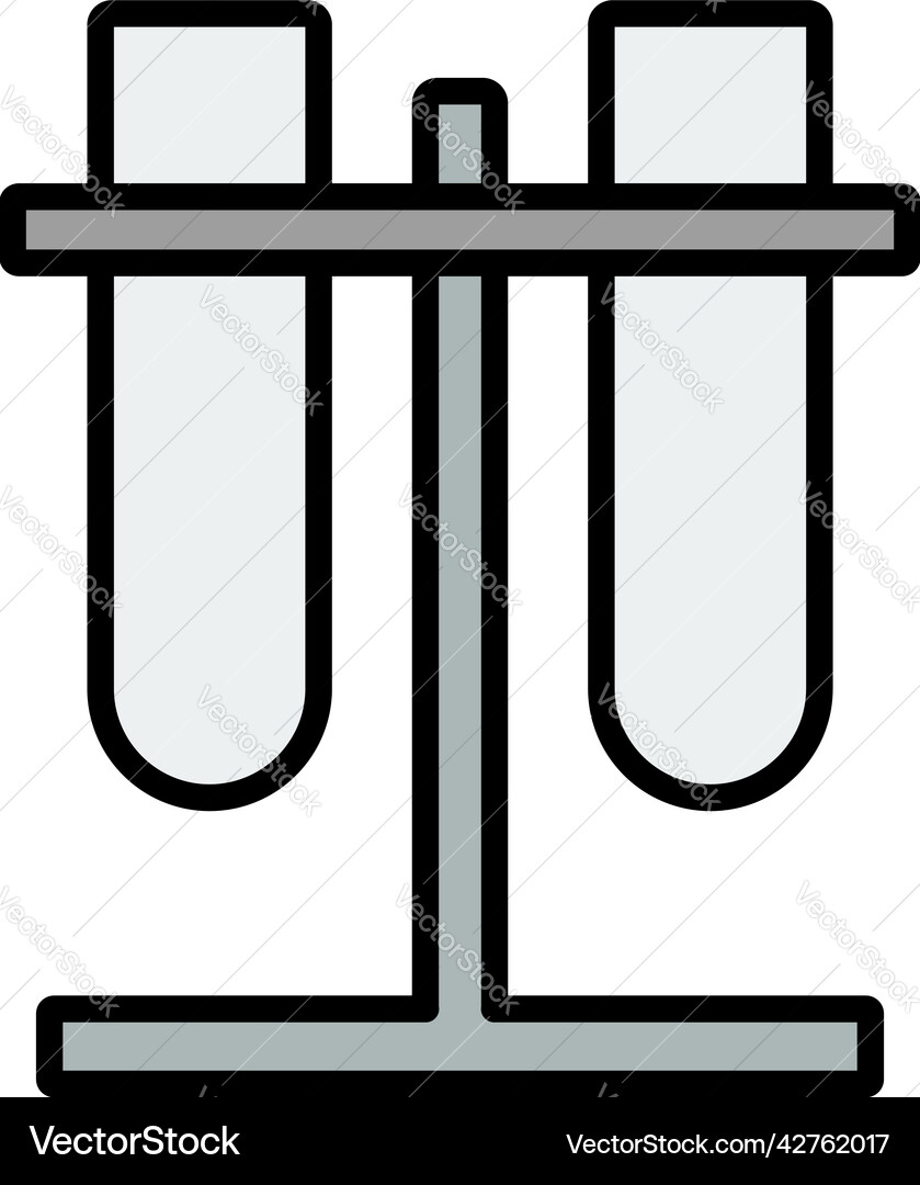 Lab flasks attached to stand icon Lab flasks attached to stand icon vector image