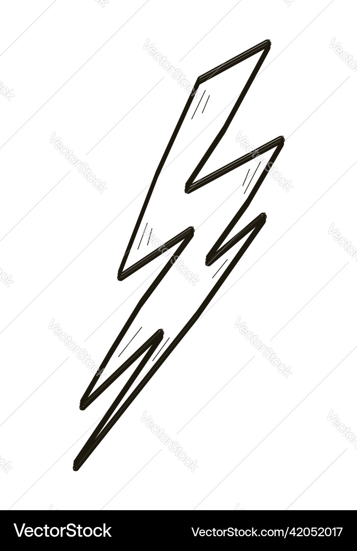 Lightning hand drawn icon for social net Lightning hand drawn icon for social net vector image