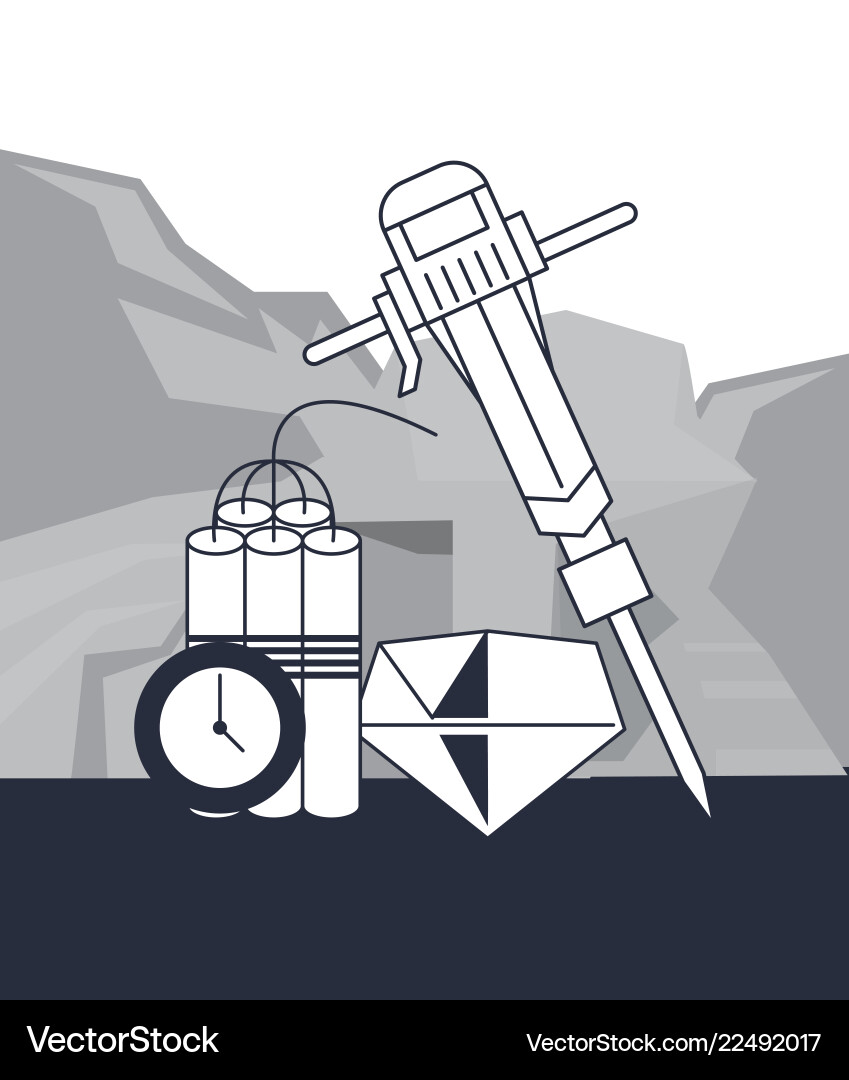 Mining and tools Vector Image