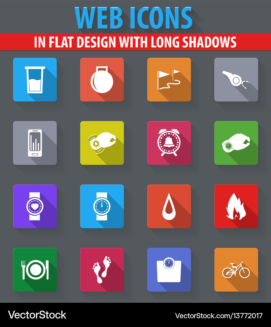 Monitoring apps icons set Vector Image