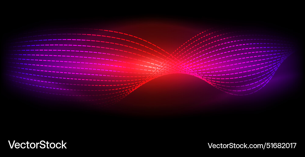 Neon wave lines with blend effect Neon wave lines with blend effect Vector Image