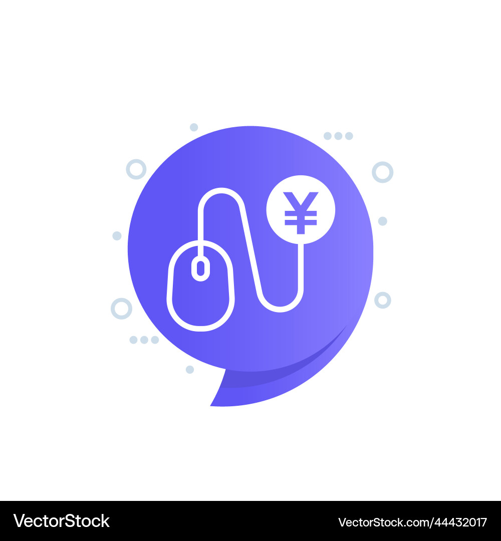 Pay per click icon with yuan vector image