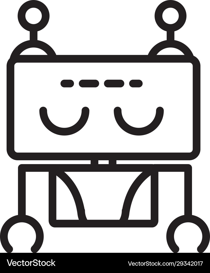 Robot artificial assistant machine technology vector image