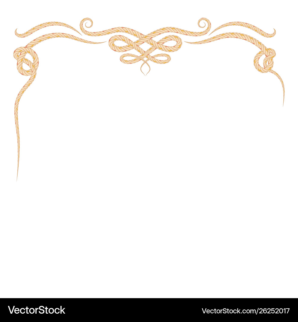 Rope Frame on Retro Pattern vector image