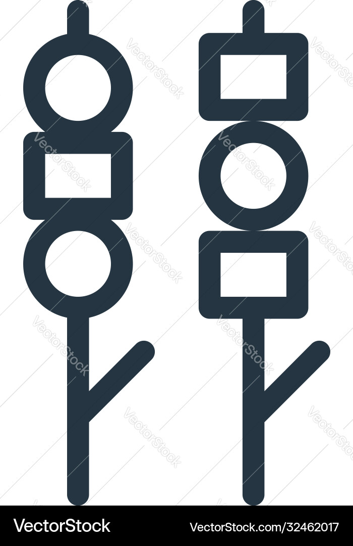 Satay icon editable stroke linear Satay icon editable stroke linear vector image