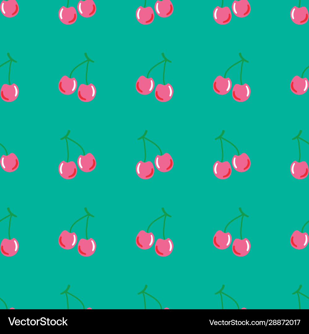 Seamless pattern background with cherries Vector Image