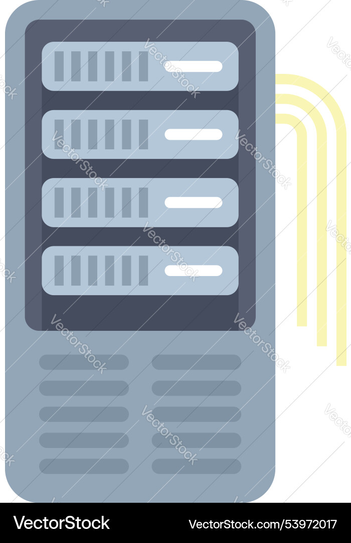 Server rack being connected to network cables Server rack being connected to network cables vector image