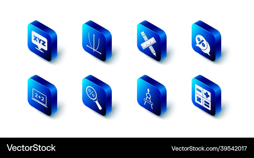 Set graph schedule chart diagram crossed ruler vector image