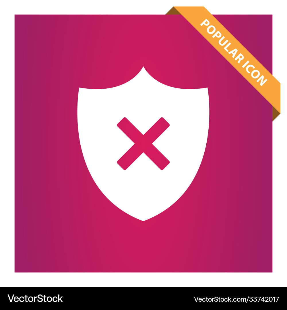 Shield remove icon vector image