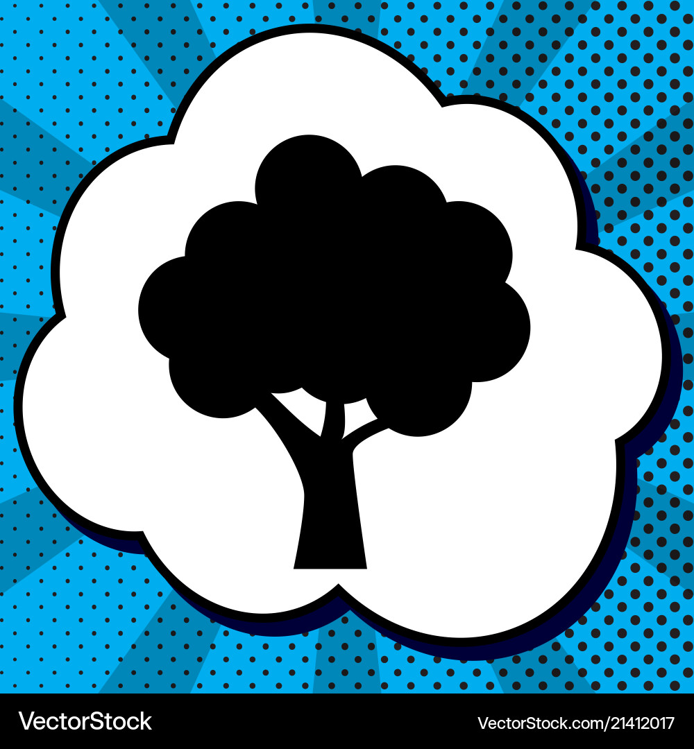 Tree Icon in Bubble Vector Image