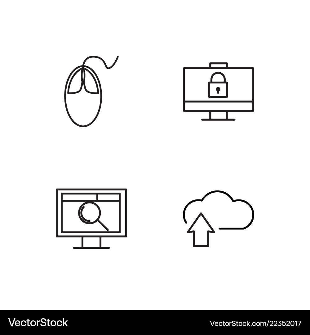 Web simple outlined icons set Web simple outlined icons set vector image