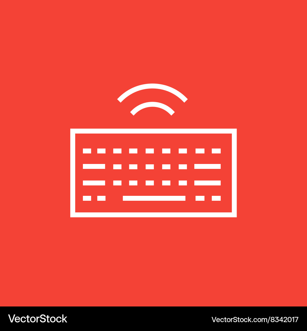 Wireless keyboard line icon vector image