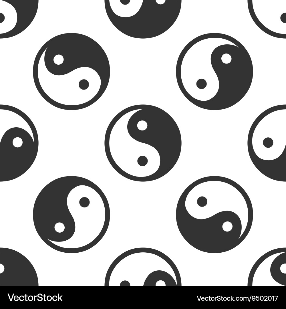 Yin yang symbol icon pattern on white background vector image