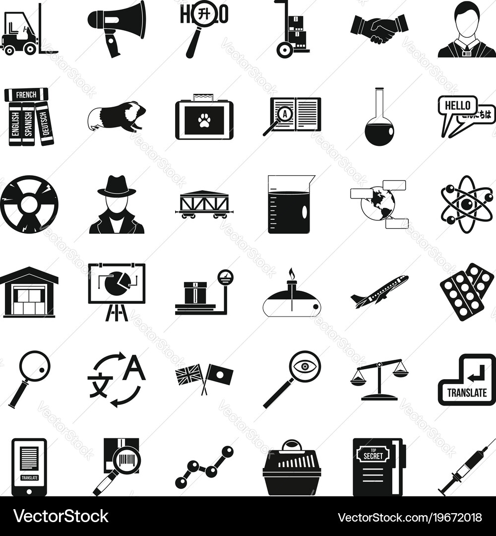 Academic icons set simple style Vector Image
