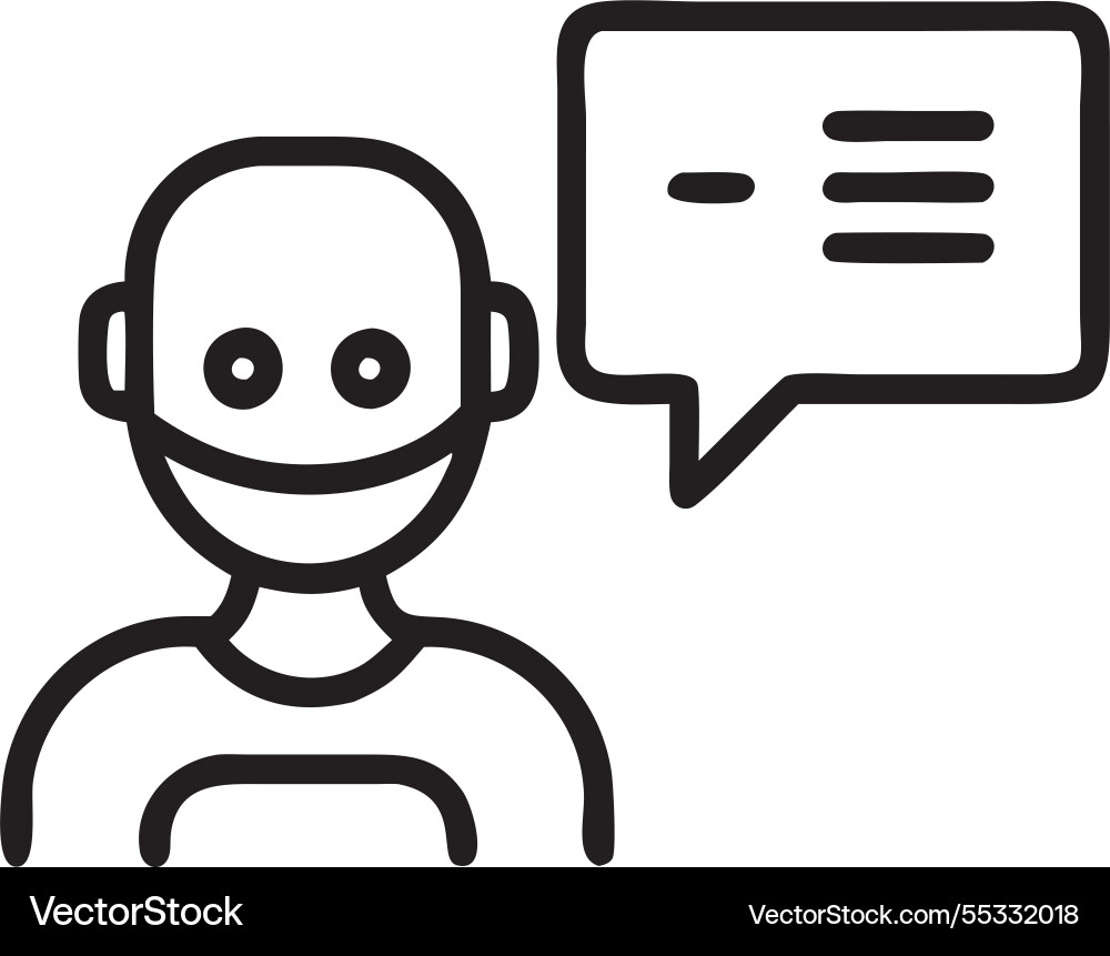 Ai technology tool supporting work with chatbot Vector Image