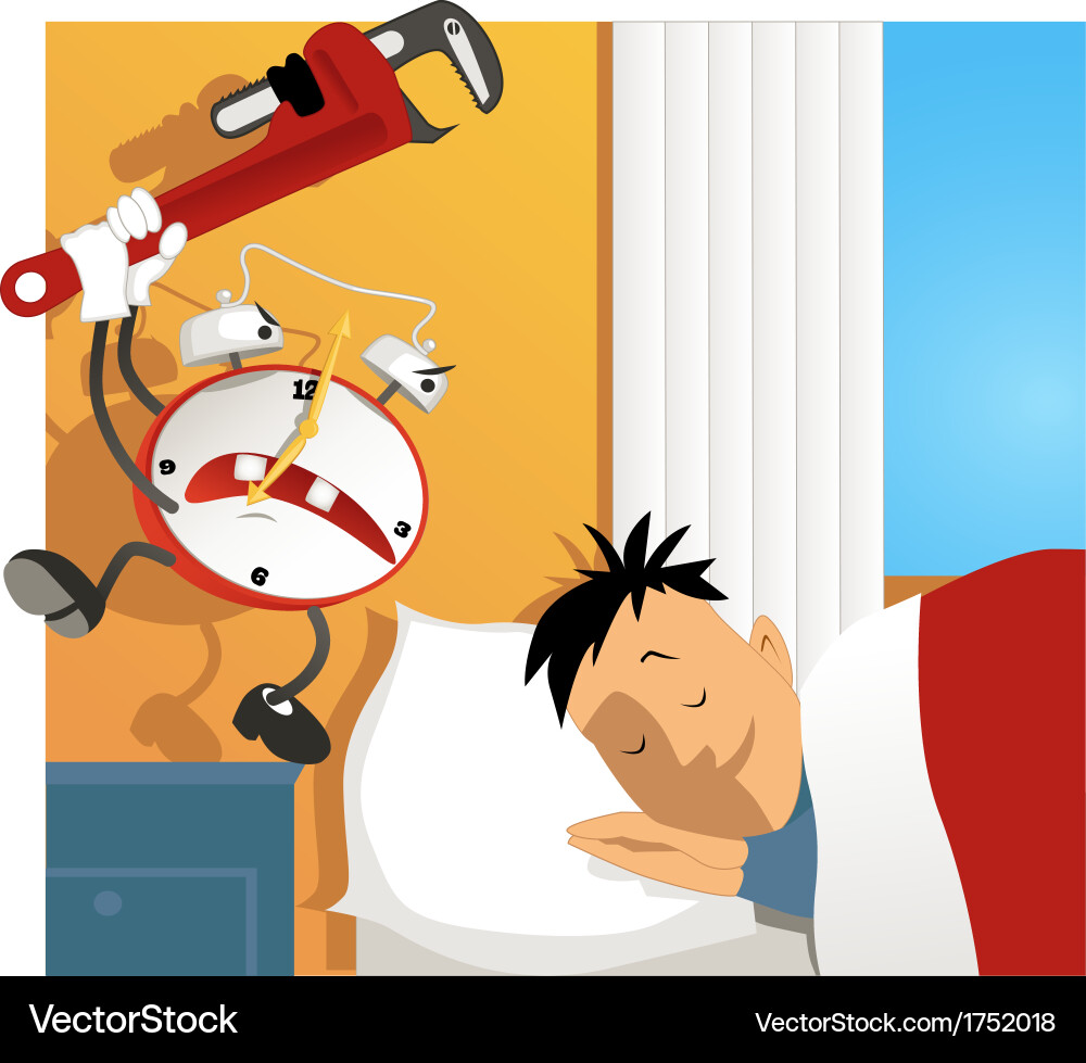 Alarm Clock Attack vector image