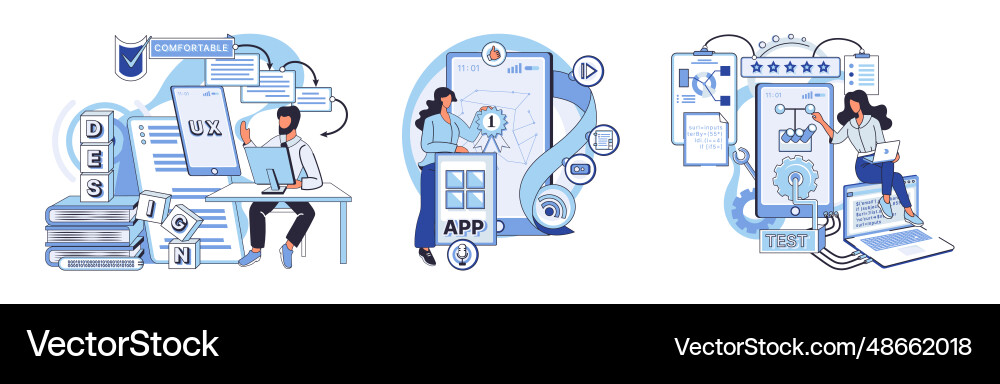Application testing metaphor software Application testing metaphor software vector image
