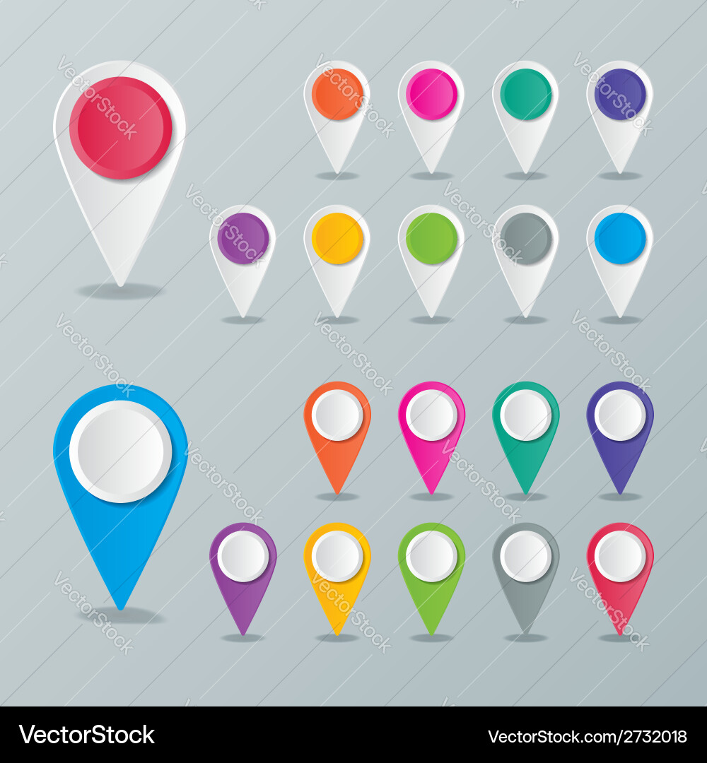 Bunte Map Pointer Icons vektorbild