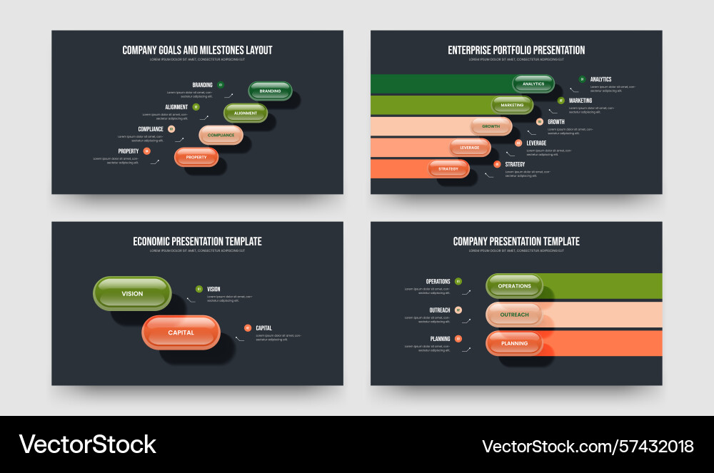 Business overview four five two three element Vector Image