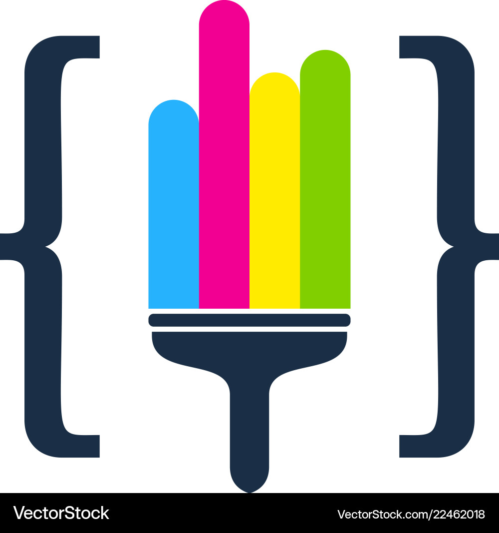 Code paint logo icon design Vector Image