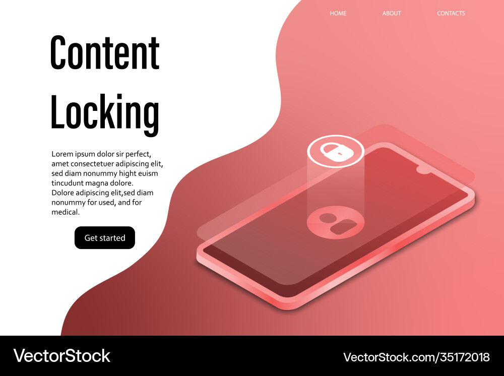 Content locking for web design online technology Content locking for web design online technology vector image