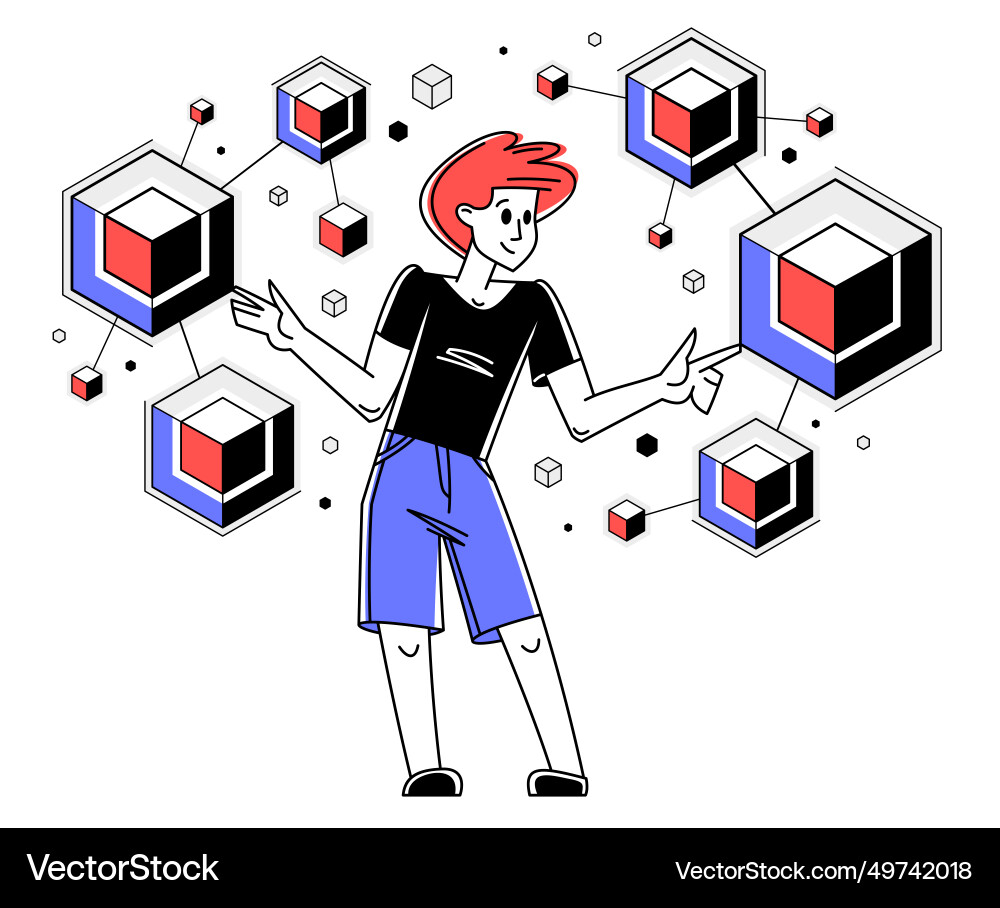 Creative worker doing some job and creating Creative worker doing some job and creating vector image