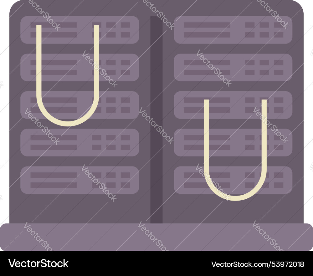 Data center server providing cloud computing vector image