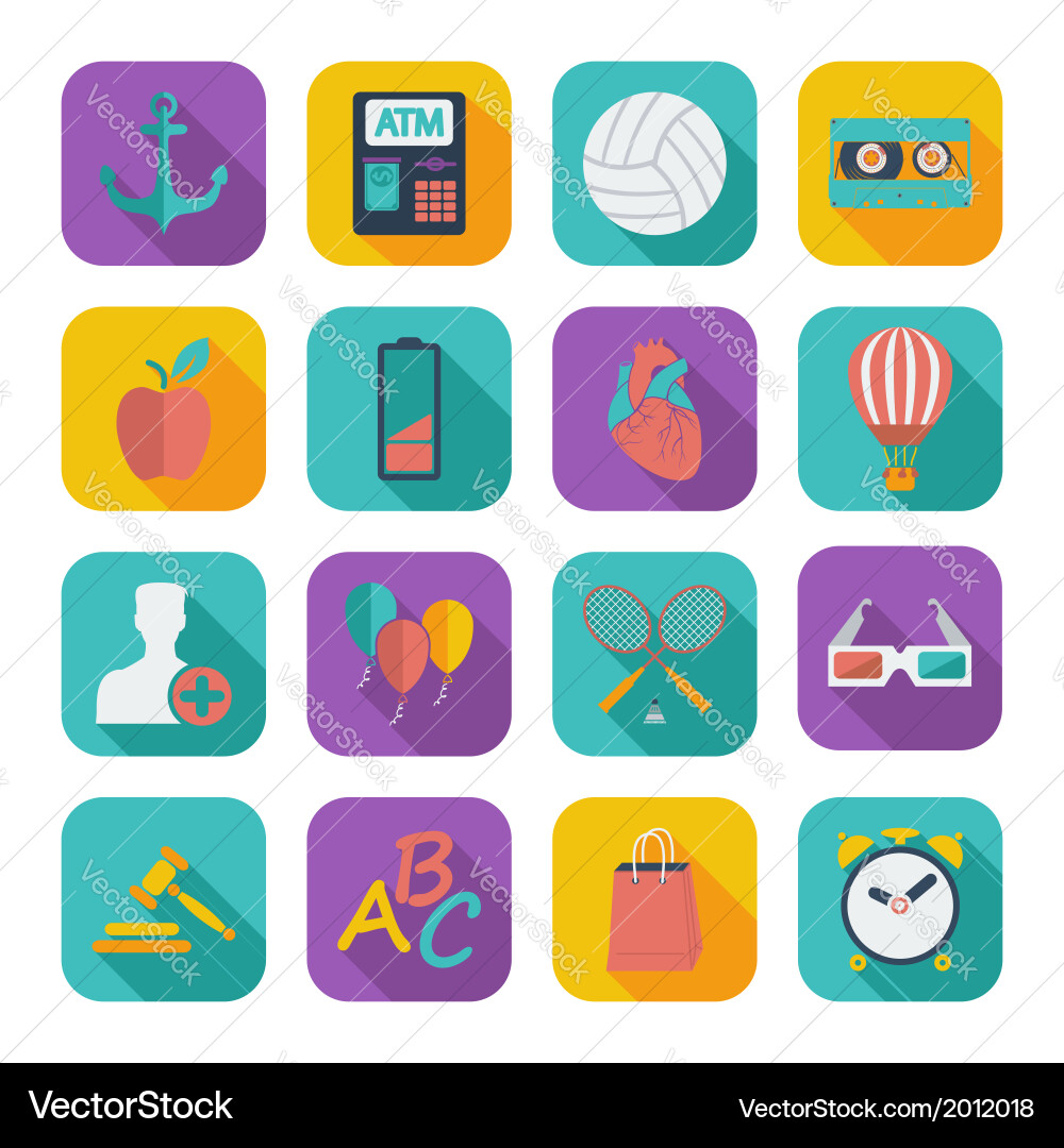 Flat icons for web design Vector Image