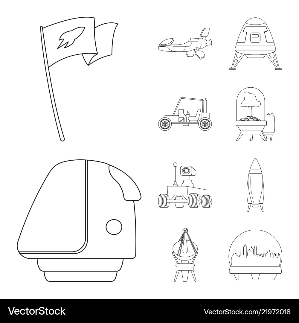 Isolated object of mars and space logo collection Isolated object of mars and space logo collection Vector Image