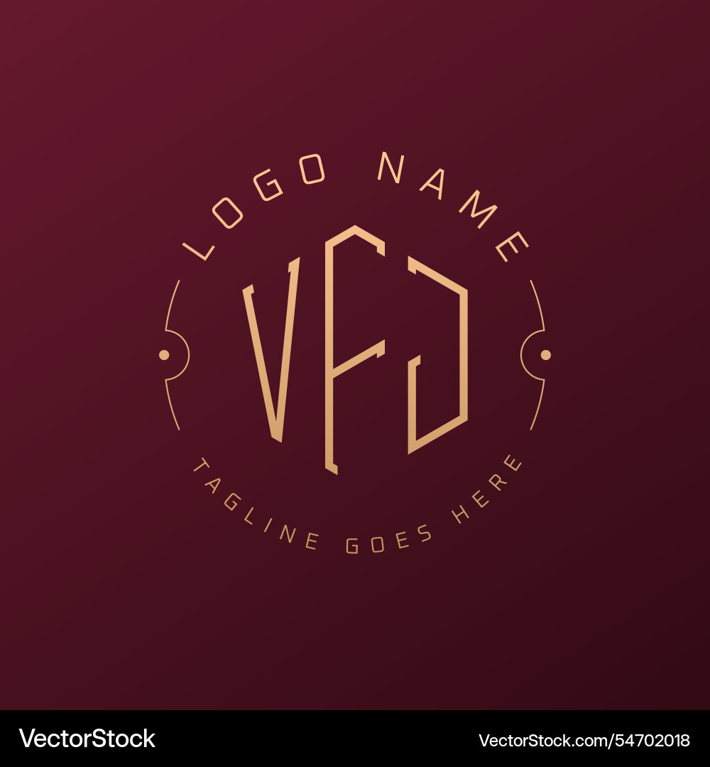 Luxus vfj logo design elegant buchstabe Luxus vfj logo design elegant buchstabe vektorbild