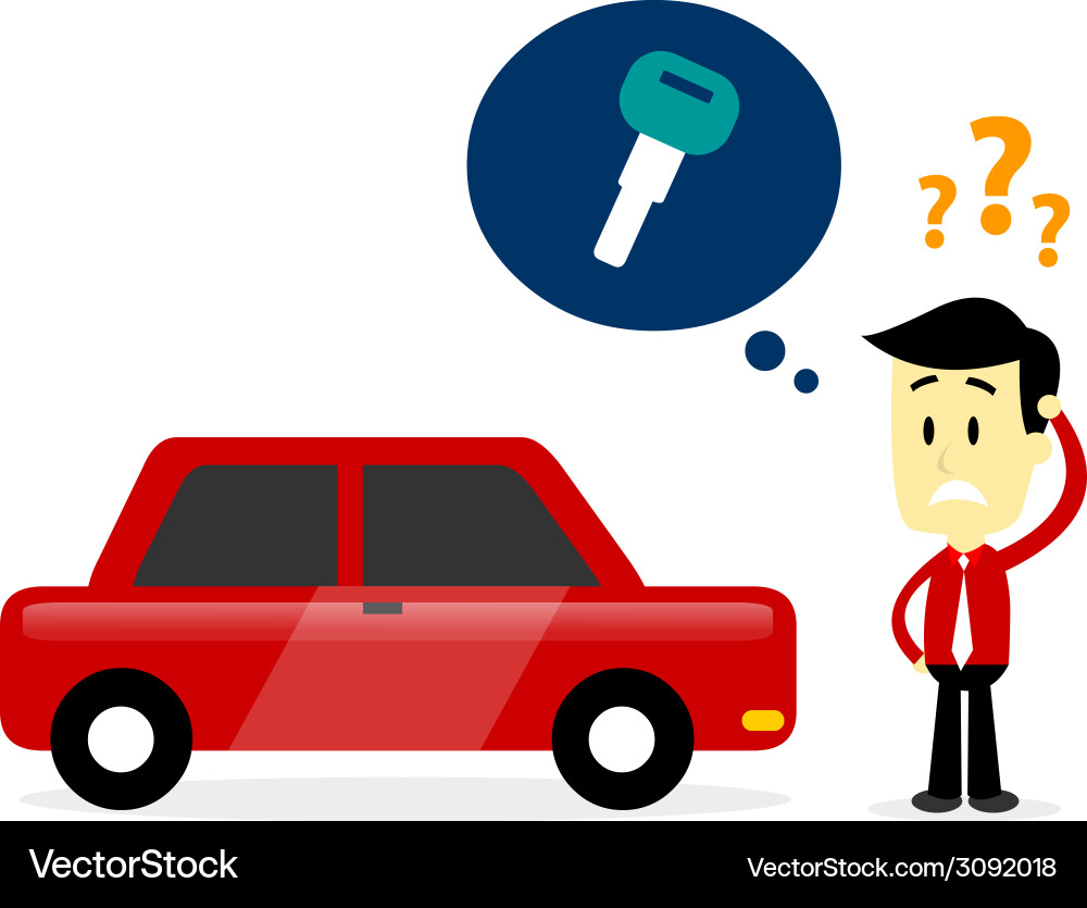 Man Searching for Lost Car Key Vector Image
