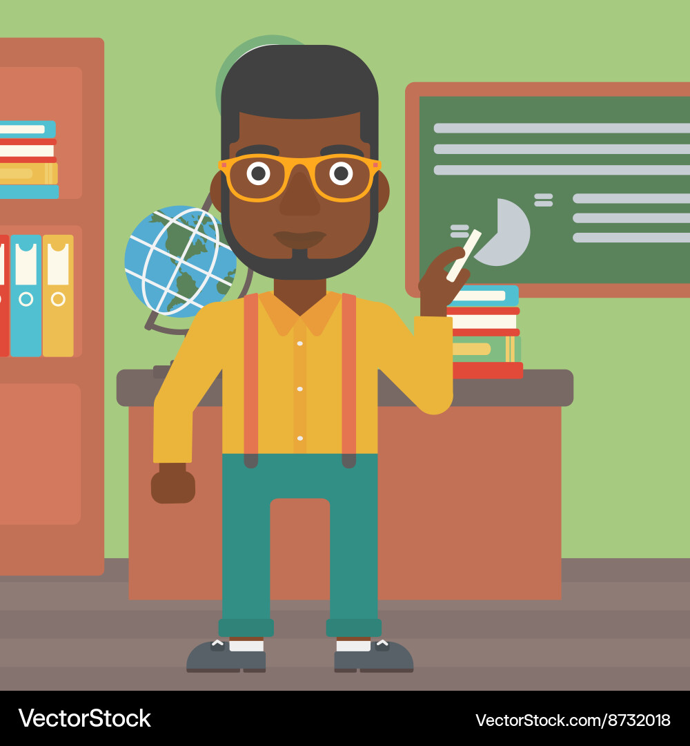 Man with chalk in hand Vector Image