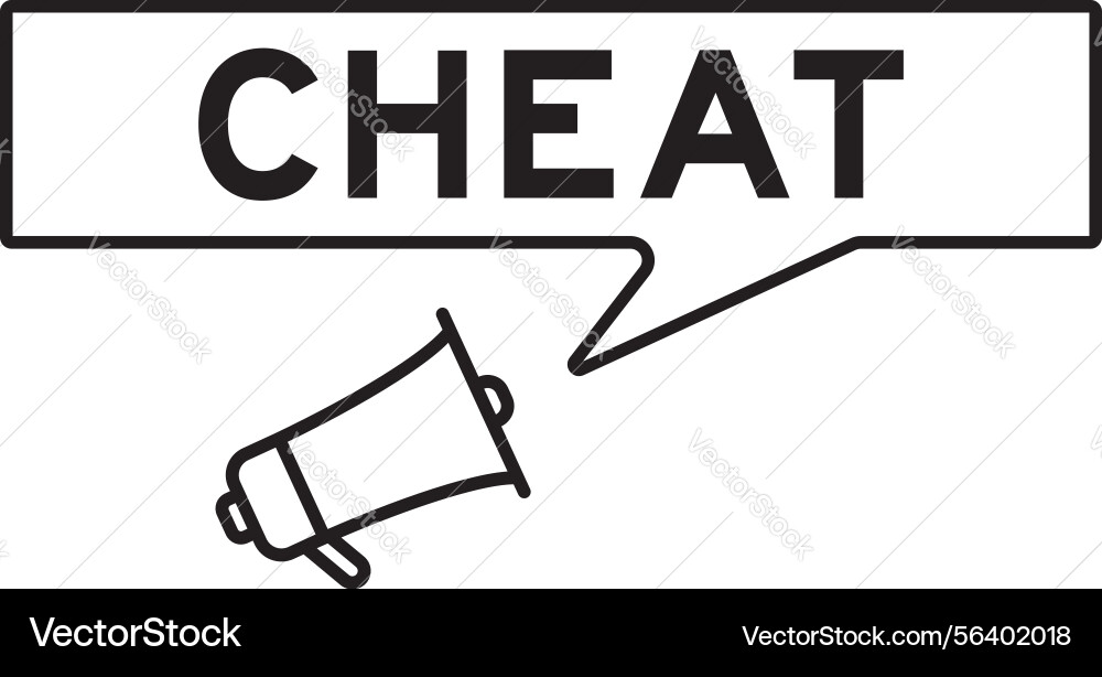 Megaphone icon with speech bubble in word cheat vector image