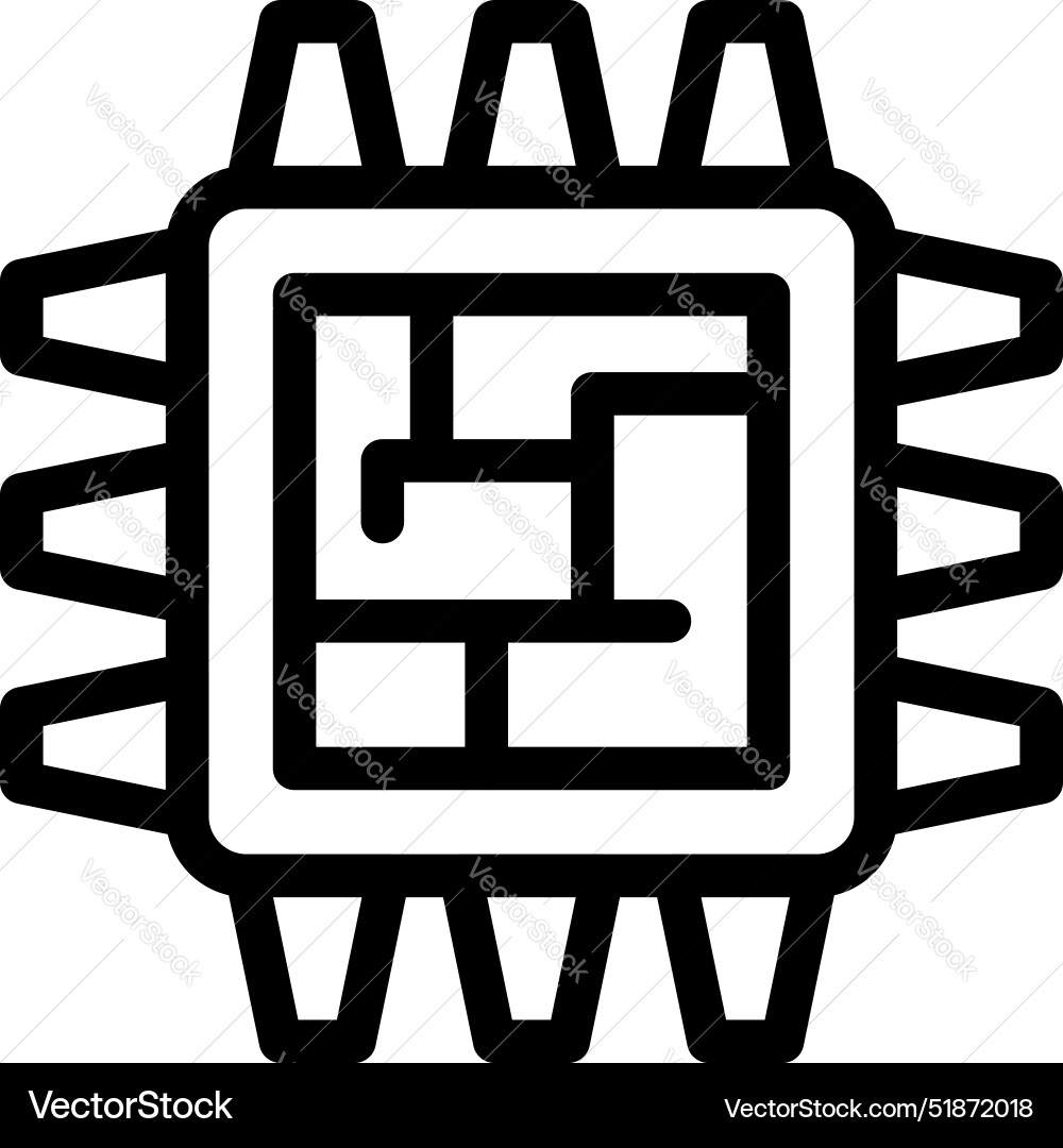 Microchip icon showing printed circuit board Microchip icon showing printed circuit board vector image