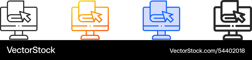 Online library iconthin linear gradient blue Vector Image