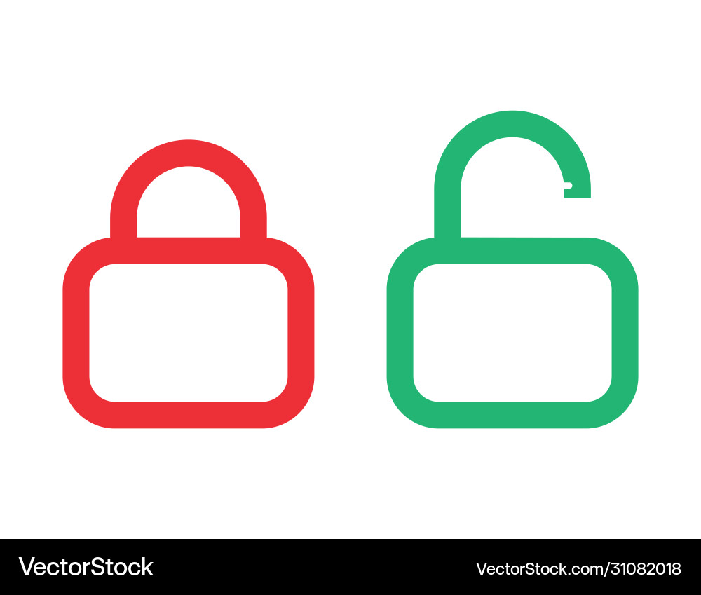 Padlock closed and opened isolated icon Padlock closed and opened isolated icon vector image
