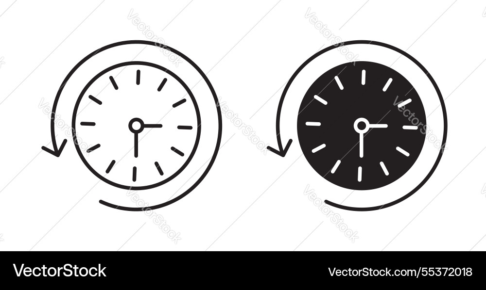 Past time icon set in thin line for web Past time icon set in thin line for web vector image