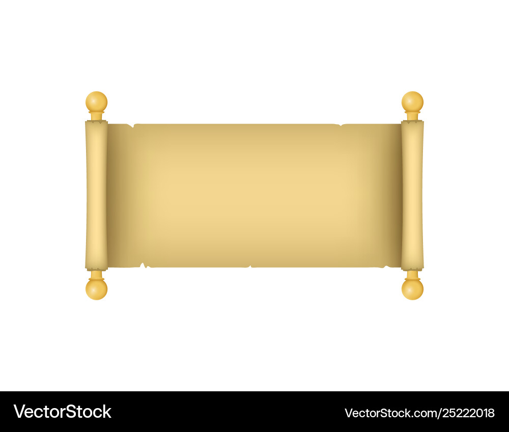 Realistic detailed 3d horizontal old paper scroll Realistic detailed 3d horizontal old paper scroll vector image
