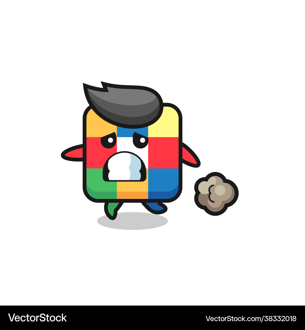 Rubik cube running in fear Rubik cube running in fear Vector Image