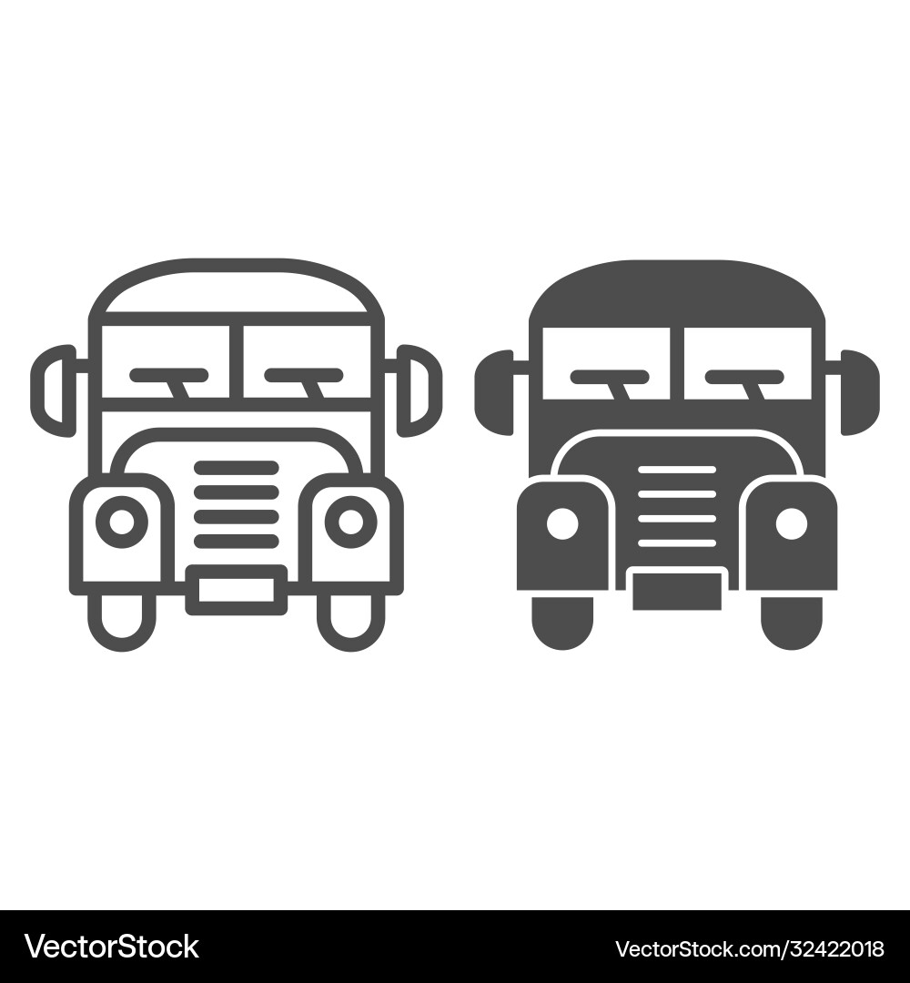 School bus line and solid icon back to School bus line and solid icon back to vector image