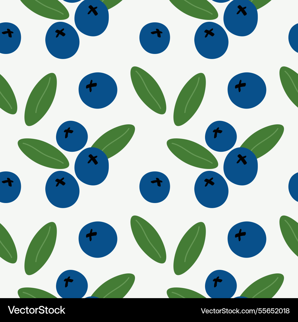 Seamless pattern with blueberry berry Royalty Free Vector