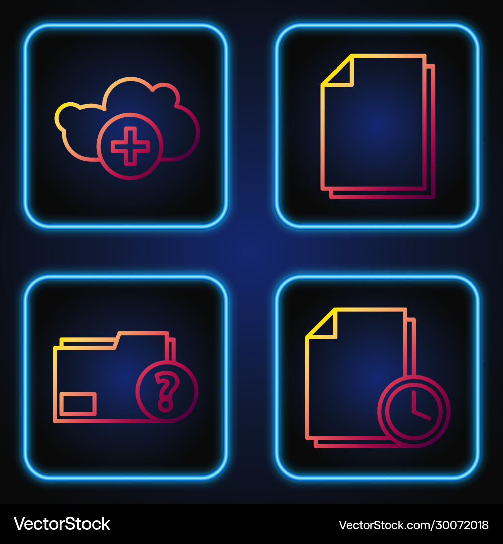 Set line document with clock unknown Vector Image
