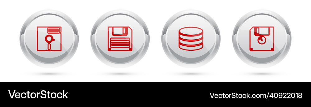 Set line floppy disk in the 525-inch database Set line floppy disk in the 525-inch database vector image