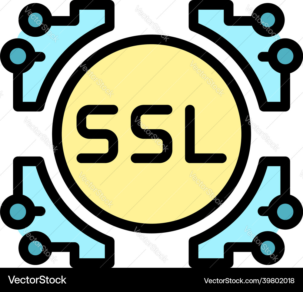 Ssl system icon color outline Ssl system icon color outline vector image