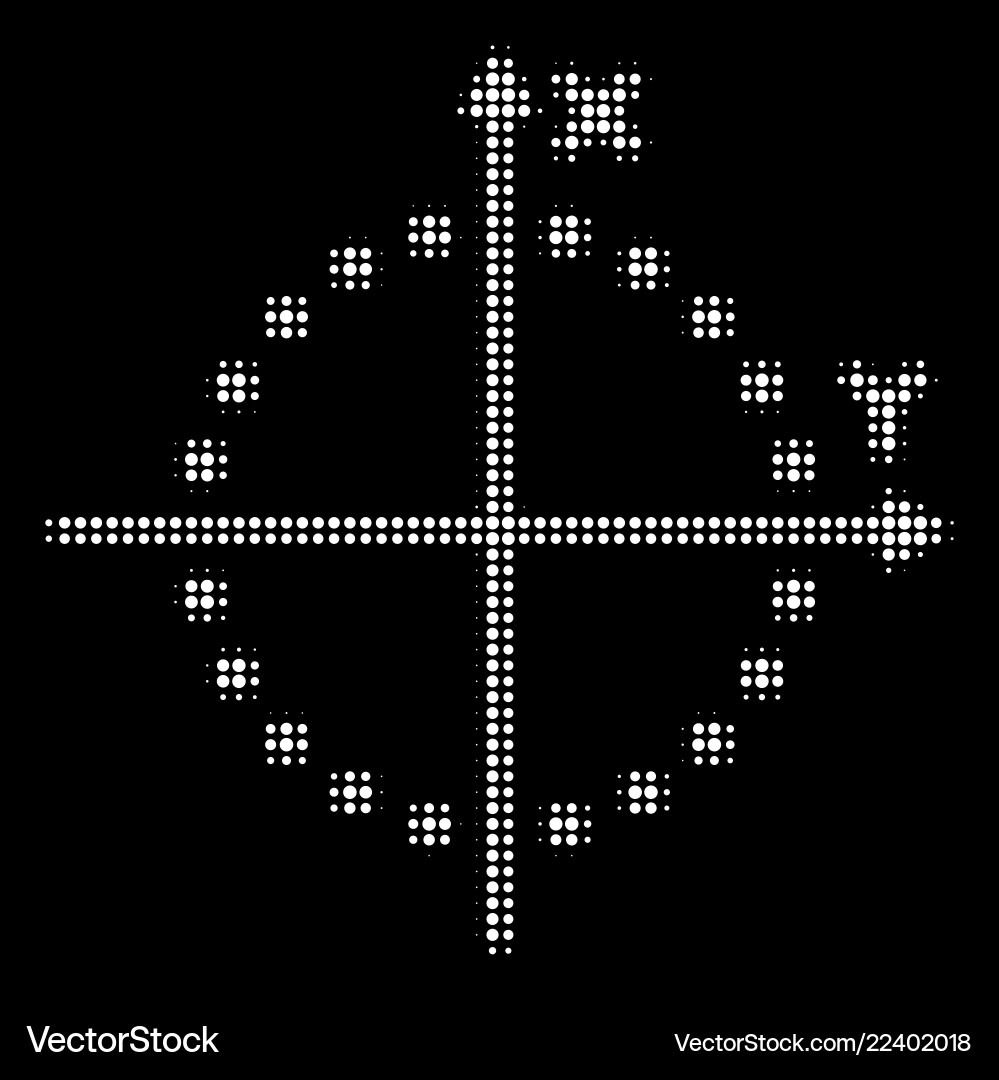 White halftone circle plot icon White halftone circle plot icon vector image