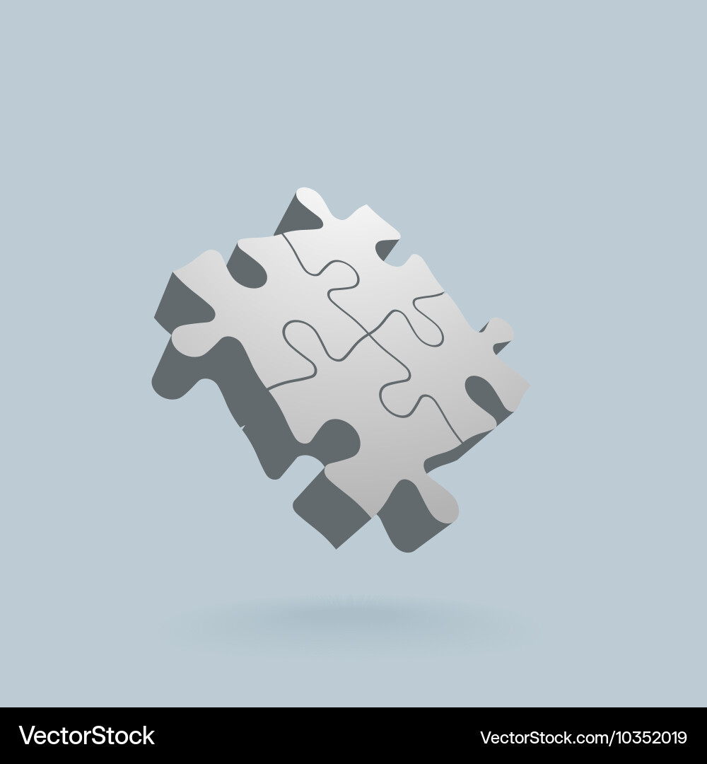 Abstract 3d puzzle design element vector image